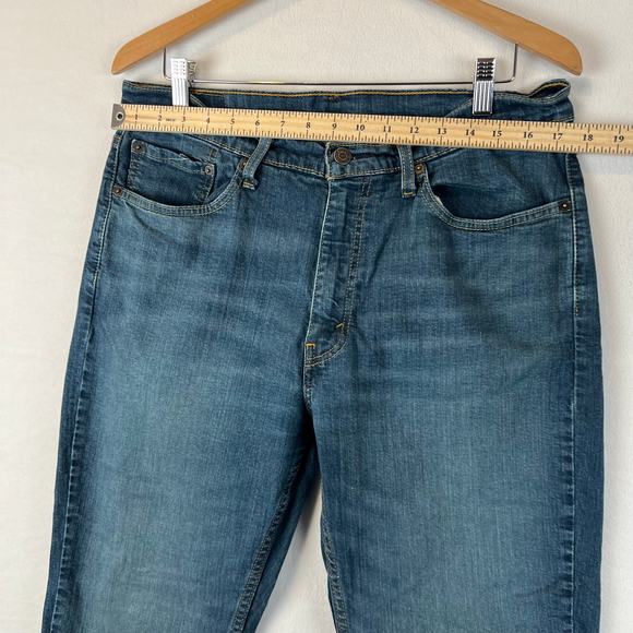 Levis 514 Jeans Mens 36x30 Blue Straight Mid Rise Dark Wash Denim - Picture 7 of 10